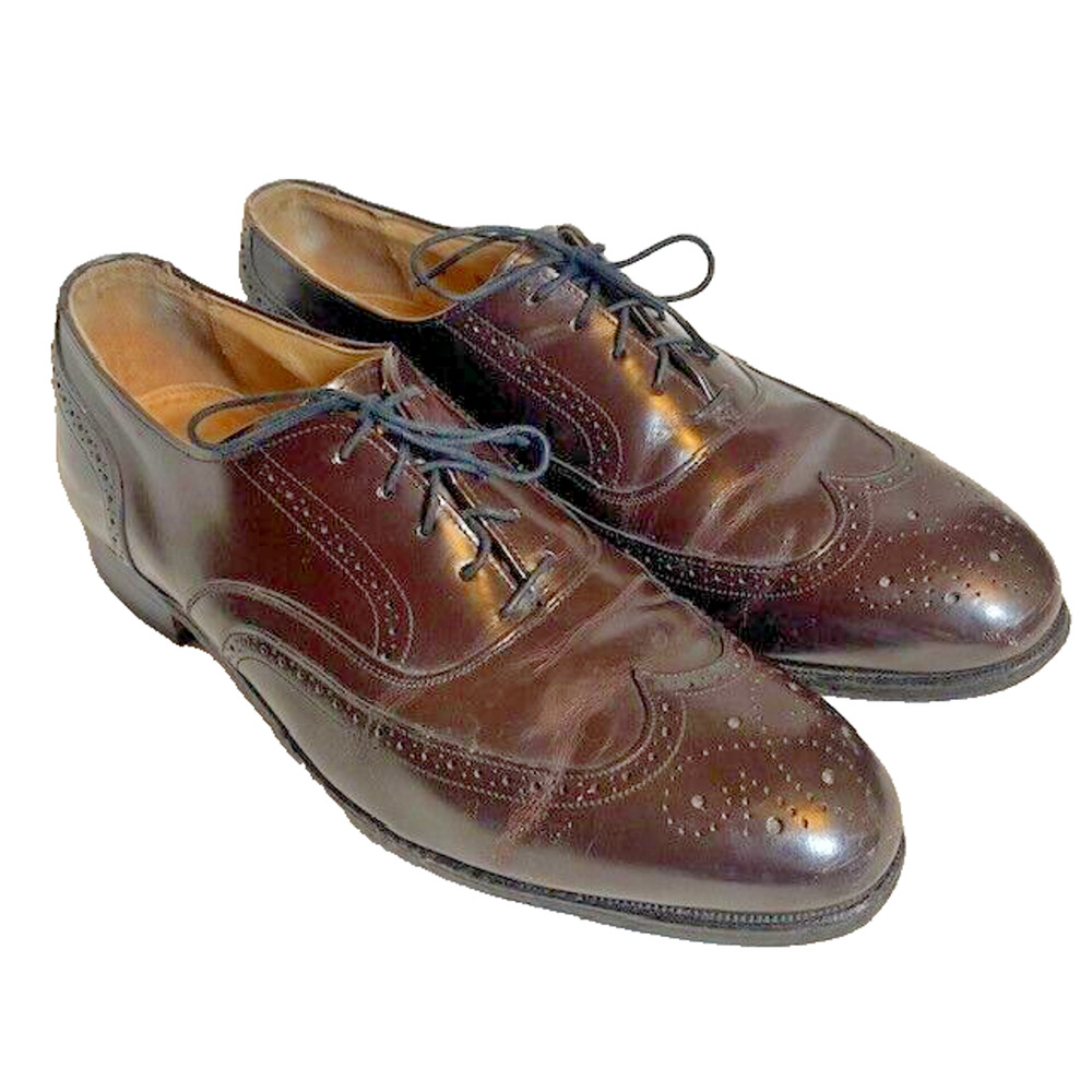 Johnston Murphy Optima Brown Leather Wingtips Oxford Dress Shoes Men 9 Classic